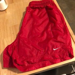 Red nike shorts